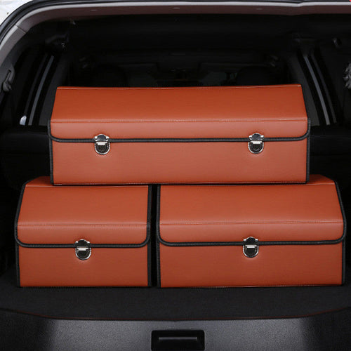 CarVault™ – Faltbare Kofferraum-Aufbewahrungsbox (Leder-Optik)