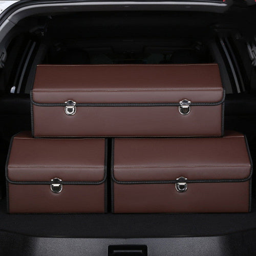 CarVault™ – Faltbare Kofferraum-Aufbewahrungsbox (Leder-Optik)