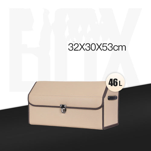 CarVault™ – Faltbare Kofferraum-Aufbewahrungsbox (Leder-Optik)