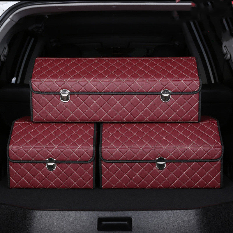 CarVault™ – Faltbare Kofferraum-Aufbewahrungsbox (Leder-Optik)