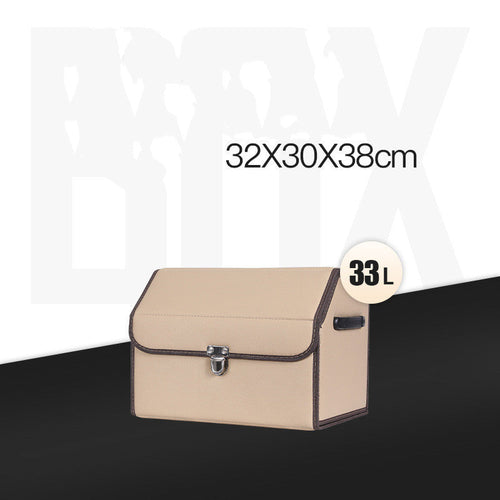 CarVault™ – Faltbare Kofferraum-Aufbewahrungsbox (Leder-Optik)