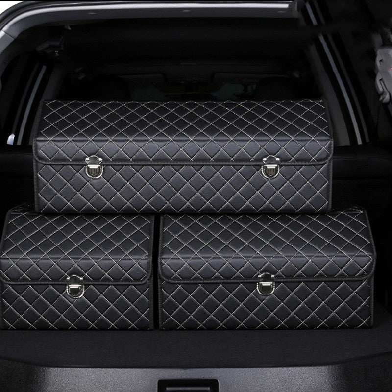 CarVault™ – Faltbare Kofferraum-Aufbewahrungsbox (Leder-Optik)