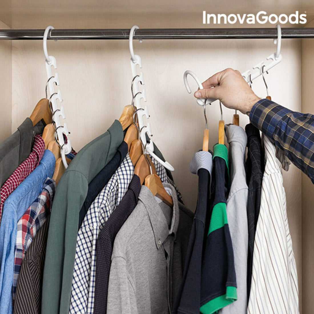 Kleiderbügel-Organizer für 40 Artikel Plusrobe InnovaGoods 24 Stück