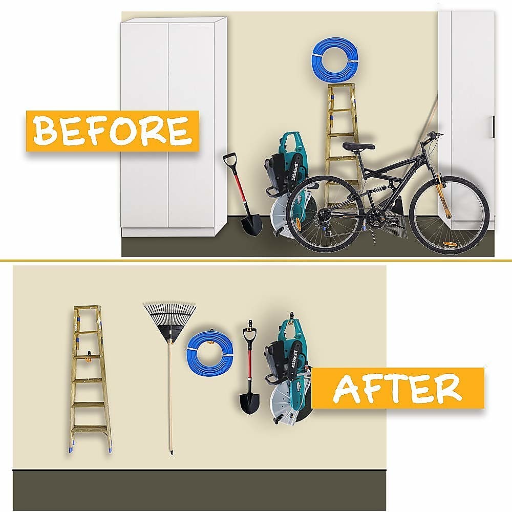 12-Pack Wall Mount Garage Hooks Tool Storage Workshop Organiser Heavy