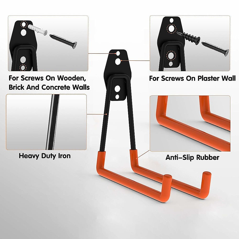 12-Pack Wall Mount Garage Hooks Tool Storage Workshop Organiser Heavy