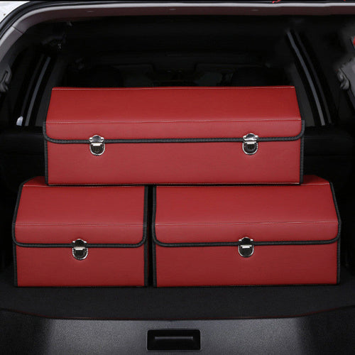 CarVault™ – Faltbare Kofferraum-Aufbewahrungsbox (Leder-Optik)