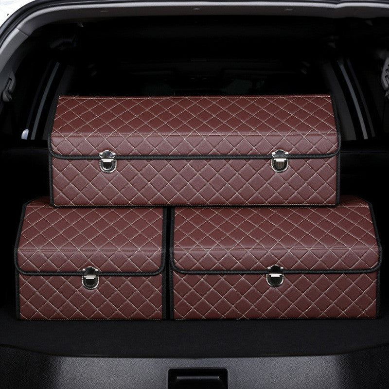 CarVault™ – Faltbare Kofferraum-Aufbewahrungsbox (Leder-Optik)