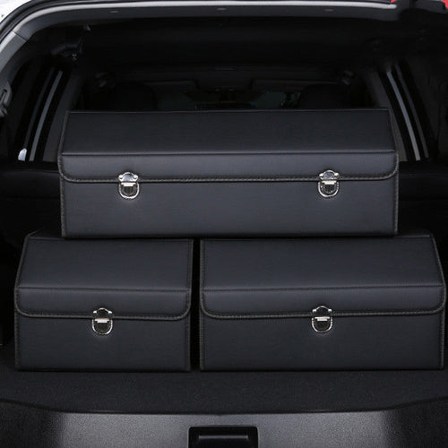 CarVault™ – Faltbare Kofferraum-Aufbewahrungsbox (Leder-Optik)