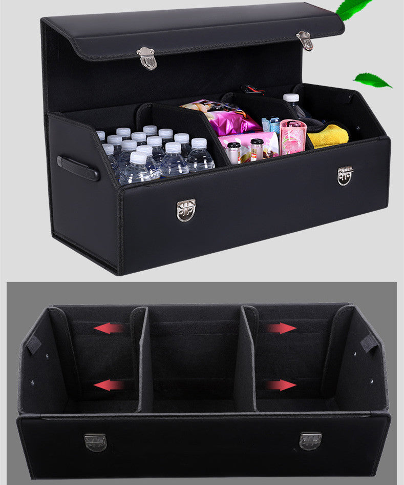 CarVault™ – Faltbare Kofferraum-Aufbewahrungsbox (Leder-Optik)