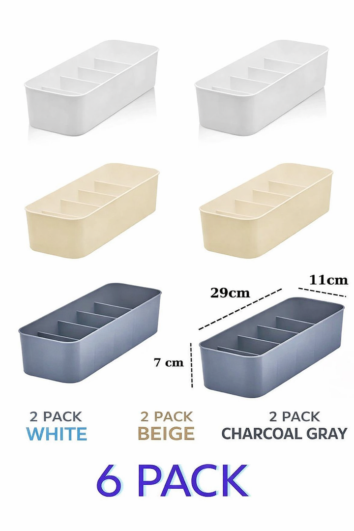 5-teiliges Schubladen-Organizer-Set 6 Schmuck-Unterwäsche-Aufbewahrungsboxen