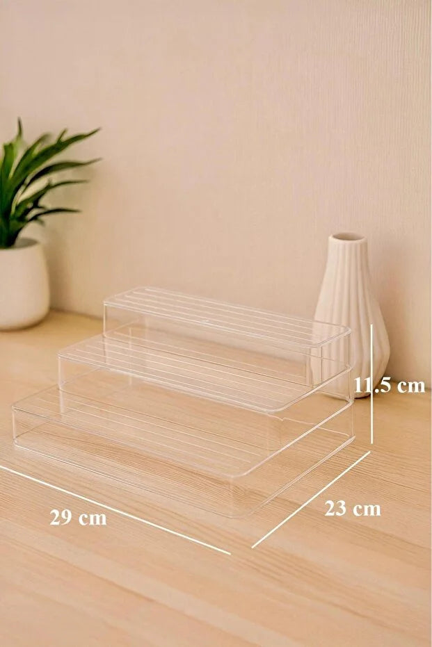 3-Tier Spice Cosmetic Stand Acrylic Display Rack Stylish Practical Org