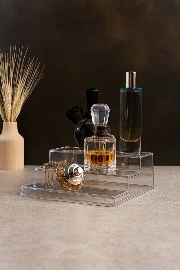 3-Tier Spice Cosmetic Stand Acrylic Display Rack Stylish Practical Org