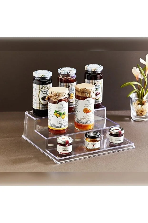 3-Tier Spice Cosmetic Stand Acrylic Display Rack Stylish Practical Org