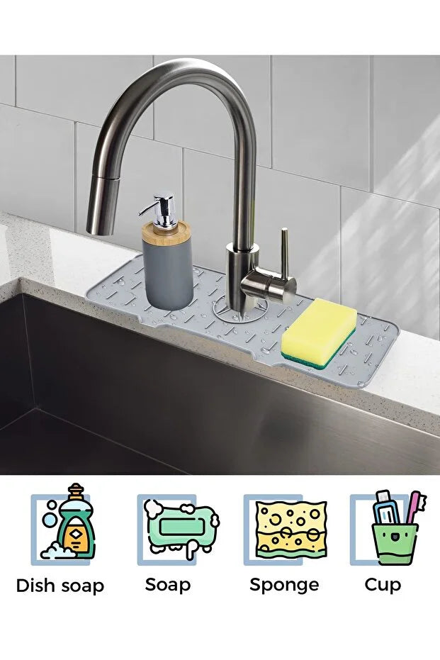 Silicone Faucet Mat Waterproof Sink Splash Guard Drip Catcher